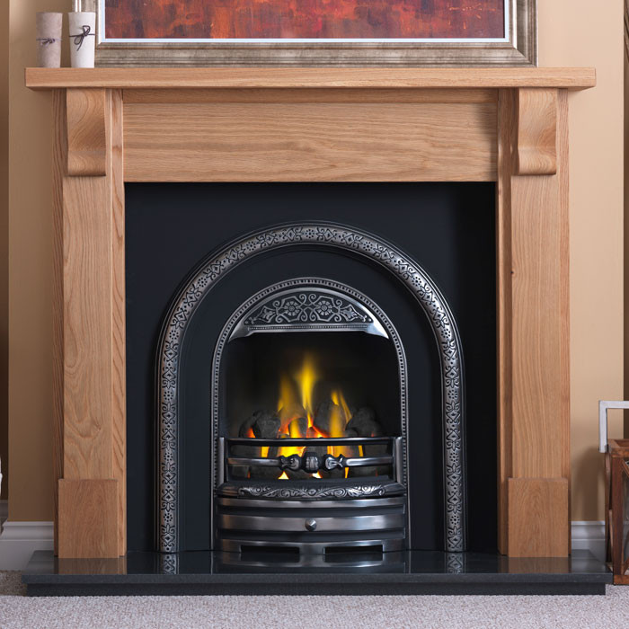 Gallery Bedford Timber Fireplace with Bolton Cast Iron Arch
