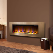 Basilica 40" Wall Mounted Inset Electric Fire Champagne Room Set