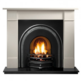Gallery Brompton Stone Fireplace with Tradition Cast Iron Arch