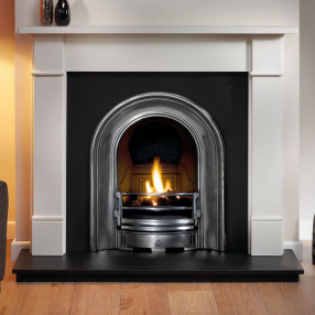 Gallery Brompton Limestone Fireplace with Coronet Cast Iron Arch