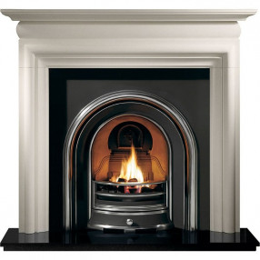 Gallery Asquith Limestone Fireplace with Jubilee Cast Iron Arch