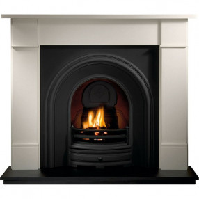 Gallery Brompton Stone Fireplace with Crown Cast Iron Arch