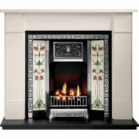 Gallery Brompton Limestone Fireplace with Northmoor Cast Iron Tiled Insert