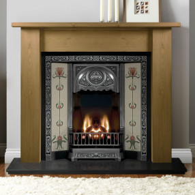 Gallery Lincoln 54" Timber Fireplace with Tulip Tiled Insert