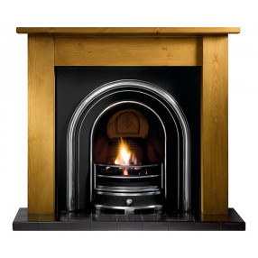 Gallery Lincoln Wood Fireplace with Jubilee Cast Iron Arch