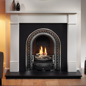 Gallery Brompton Limestone Fireplace with Regal Cast Iron Arch